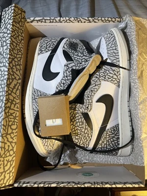 Air Jordan 1 Retro High OG White Cement Elephant Print Size 10 US - Image 1 of 4