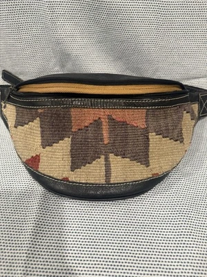 Bolso Cinturón de Viaje Boho Azteca Cuero Genuino Vintage Riñonera Bandolera Cartera Foto 1 de 4