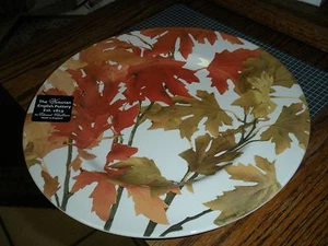 Victorian English Pottery Fall Leaves Thanksgiving 8 1/2" Plate Edward Challinor - Picture 1 of 2