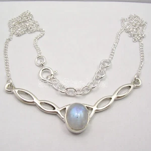 Hot Deals EBay 925 Silver Blue Rainbow Moonstone Necklace 10.1 Grams Wholesale - Picture 1 of 2