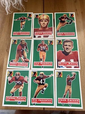 "WASHINGTON REDSKINS 1956 TOPPS ARCHIVES TEAM SET (9) CARDS  1994 - Image 1 of 2
