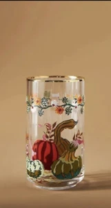 NEW ANTHROPOLOGIE Inslee Fariss Autumn's Bounty Gourd Pumpkin Glass - Picture 1 of 1