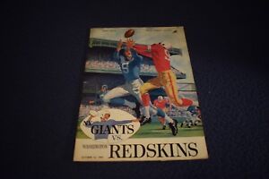 10/16/60  New York Giants vs. Washington Redskins program  Vintage excellent