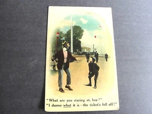 “What are you staring at, boy?” - Bamforth & Co. 1900s Comics Postcard. RARE. - Picture 1 of 4