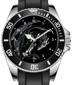 Antiguo Negro Dragón Deportivo Único Elegante Reloj de Pulsera - Picture 1 of 1
