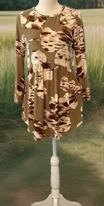 ** Sister Swank Women's Size Large Short Dress Or Long Top Brown Tan Z5-4V - Picture 1 of 11