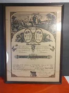 Antique 1893 Framed Marriage Certificate From New Castle Delaware - Picture 1 of 16