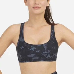 SPANX Midnight Garden Print Low Impact Sports Bra XS Nwt - Picture 1 of 7