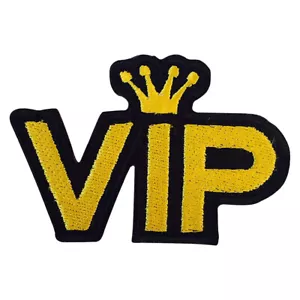 VIP Crown Embroidered Iron on Sew on Patch Badge 7.5cm x 7cm - Picture 1 of 1
