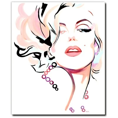 ORIGINAL Acryl Bild Gemälde Frauen Porträt Abstrakt Malerei Kunst Modern Marilyn - Bild 1 von 4