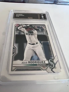 JULIO RODRIGUEZ MARINERS 2021 BOWMAN # BP86 GMA GRADED 9 L@@@K - Picture 1 of 2