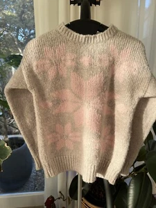 Suéter E.Z. Copo de nieve de invierno tejido rosa colorido Spirit talla M para niños - Imagen 1 de 4