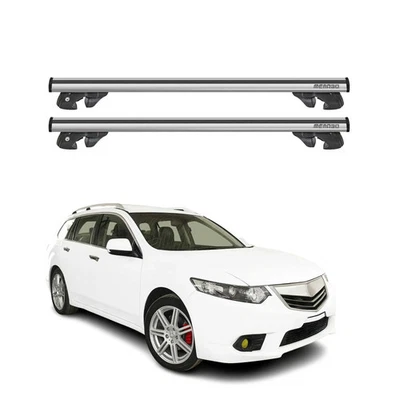 Barras transversales de techo de aluminio gris para Acura Tsx Sport 2011-2014 2 piezas Foto 1 de 4