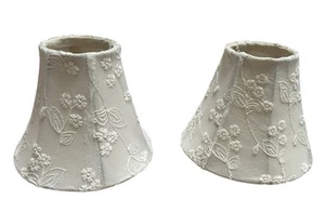 Paralume lampada pizzo ricamato floreale set di 2 clip su piccolo 5,5” vittoriano shabby - Foto 1 di 5