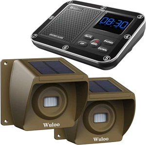 Solar Driveway Alarm Wireless Outside 1800ft Range, Outdoor Motion Sensor - Picture 1 of 8