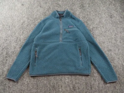 Chaqueta Patagonia Mujer Mediana Azul Retro Pila Polar Marsupial 1/4 Cremallera Pullover Foto 1 de 4