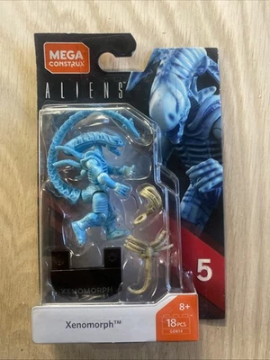 Mega Construx Heroes Series 5: Aliens XENOMORPH (azul claro) - Imagem 1 de 2