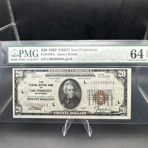 1929 $20 Federal Reserve Bank Note FR-1870-L San Francisco CA PMG CU64EPQ - Picture 1 of 11