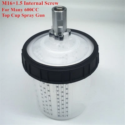 600ML Disposable Paint Cup & M16x1.5 Internal Thread Adapter For Auto Spray Gun - Image 1 of 4