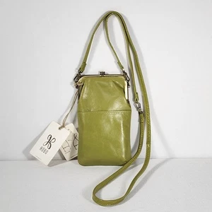 NWT Hobo International Melody Phone Crossbody Green Leather Converts To Wristlet - Picture 1 of 19