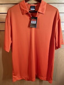 Nike Golf Dri-Fit Polo Shirt Men’s Size L 1/4 Button Orange Pullover NWT