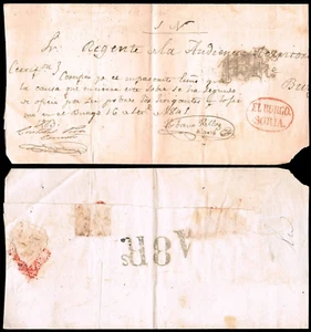 Soria - Prefilatelia - Burgos de Osma PE 3 - 1841 - Frente plica + marca - Imagen 1 de 1