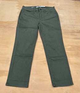 Sonoma Straight Crop Womens Size 8 Gree Jeans Mid Rise Med Wash Capri Distressed - Picture 1 of 4