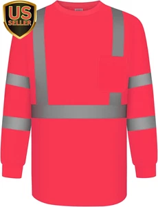 High Visibility Shirts for Men Women Class 3 Hi Vis Long Sleeve Shirts for Me... - Picture 1 of 1