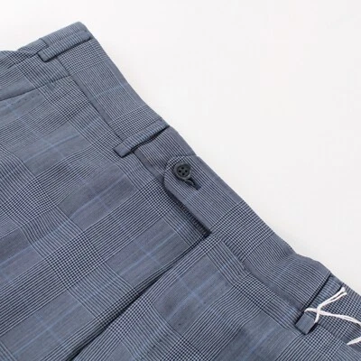 Belvest NWT Dress Pants Size 48 32 US Blue Plaid 100% Wool - Image 1 of 4