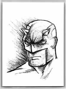 Daredevil Sketch Card Scott Sketches Trading Card Print Fan Art - Picture 1 of 3