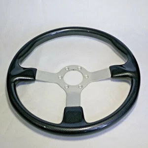 TC Carbon Fiber Marine Steering Wheel with Polished Billet Adaptor Made in Italy - Picture 1 of 12