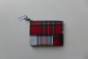 Comme des Garcons Zip Pouch in Red Tartan Patchwork - Brand new, RRP £140 - Picture 1 of 11