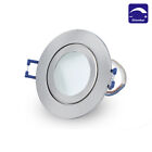 LED Spot Lamp Light Dimmable Ceramic Flat 230V 5W Cold White IP44 Silver Spots