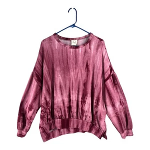 Fantastic Fawn Felpa Donna L Mauve Oversize Boxy Tie Dye Made in USA - Foto 1 di 13