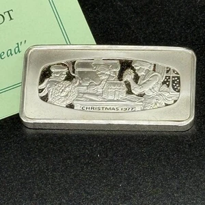 1977 Weihnachtsbarren Franklin Mint 500 Körner .925 Sterling Silber Lebkuchen - Bild 1 von 8
