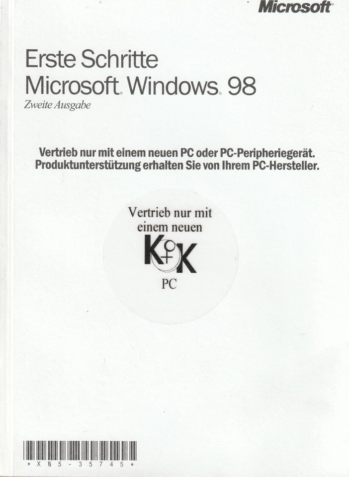 Erste Schritte Microsoft Windows 98, zweite Ausgabe, NUR ANLEITUNG - Bild 1 von 1