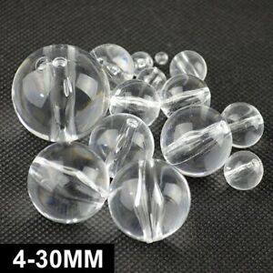 Big Round Acrylic Transparent Beads Pearls Shape Straight Hole Loose Bead 4-30mm