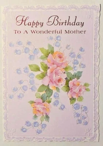 1 Birthday Greeting Card/Envelope Mother Mom Love Happy Step Friend Flowers Wish - Picture 1 of 3