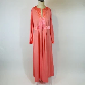 Vintage 1960s Gossard Artemis Nylon Nightgown Maxi Dress Large Womens Coral - Picture 1 of 12
