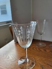 Vintage HC Fry Glass SHERATON Etch Goblets 4 Glasses 