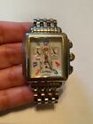 Authentic Michele Deco Carousel Chronograph Steel  Watch inc. 7 more watch bands