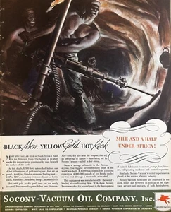 Anuncio impreso original Socony-Vacuum Oil Company 1935 Sudáfrica Rand Robinson Deep - Imagen 1 de 3