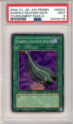 YUGIOH TOURNAMENT PACK 8 TP8-EN002 HARPIE'S FEATHER DUSTER PSA 9 MINT #64358198 - Image 1 of 2