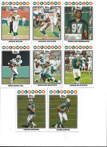 2008 Topps Miami Dolphins Team Set Long Chad Henne Jake Long Jason Taylor 8 Card - Picture 1 of 1