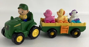 John Deere Animal Sounds Wagon Ride Farm Tractor Barnyard Figures 2021 Tomy Toy - Picture 1 of 12