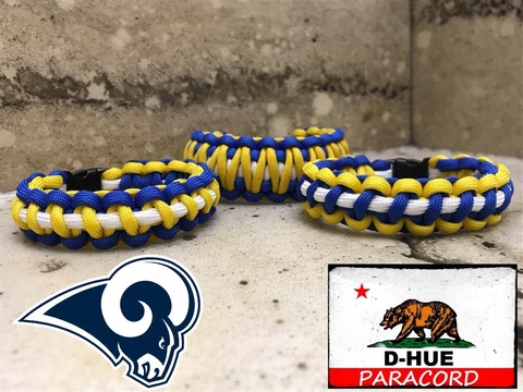 3 Los Angeles RamsParacord Bracelet Super Bowl LVI (56) Champions Cover