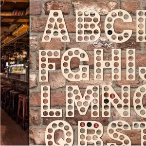 Alphabet Kronkorkenhalter Buchstaben personalisiert Name Leiste Display Sammlung Geschenk - Bild 1 von 5