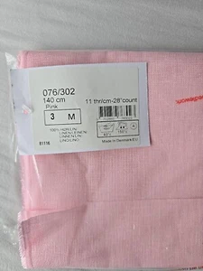 Permin 100% Linen 28 Count Touch Of Pink 50cm By 70cm - Picture 1 of 4