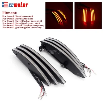Pair 3 in 1 LED Turn Signals Brake Tail Light Lamp Kit For Ducati Diavel 2011-18 - Image 1 of 4