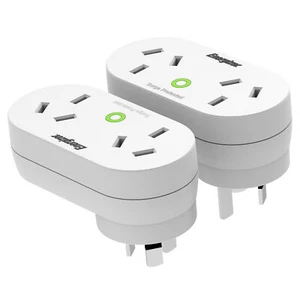 Energizer Double Outlet Power Surge Protector Twin Pack, White. ET-SDAW - Picture 1 of 2